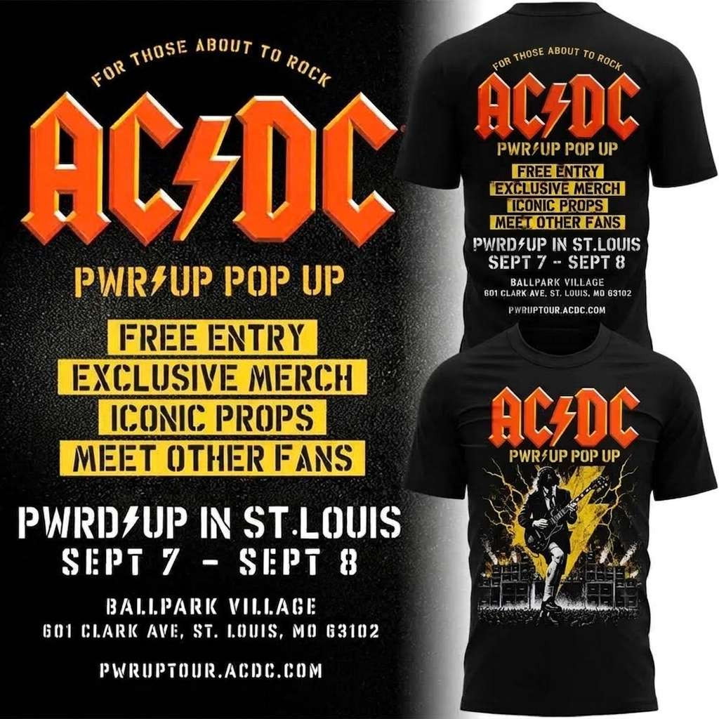ACDC Power Up Tour St Louis Missouri 2026 Graphic T-Shirt ACDC Merch Gifts For Rock Fans ACDC Power Up Tour St Louis Missouri 2026 Graphic T-Shirt ACDC Merch Gifts For Rock Fans