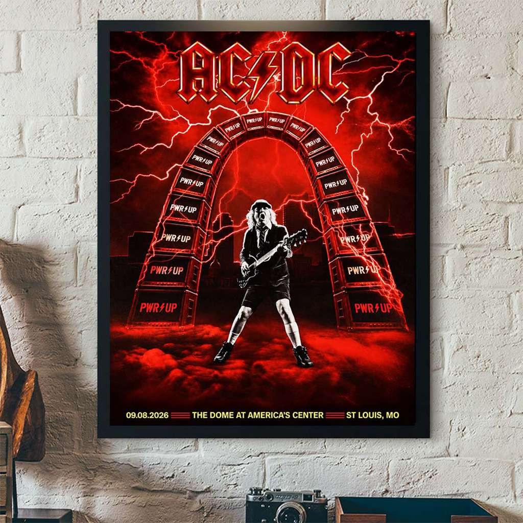 ACDC PWR Up St Louis Missouri 2026 Event Poster ACDC Merch Wall Art For Living Room