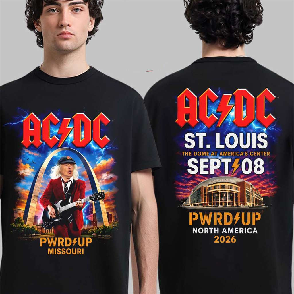 ACDC PWR Up St Louis Missouri 2026 Event T-Shirt ACDC Merch Gifts For Music Lovers