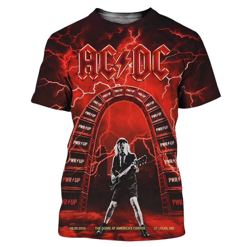 ACDC PWR Up St Louis Missouri 2026 Event T-Shirt ACDC Merch Gifts For Rock Lovers ACDC PWR Up St Louis Missouri 2026 Event T-Shirt ACDC Merch Gifts For Rock Lovers