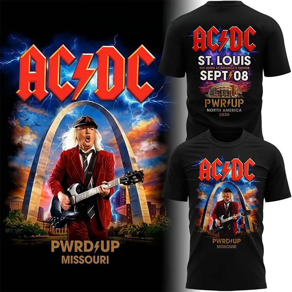 ACDC PWR UP Tour St Louis 2026 T-Shirt ACDC Merch Presents For Rock Music Lovers