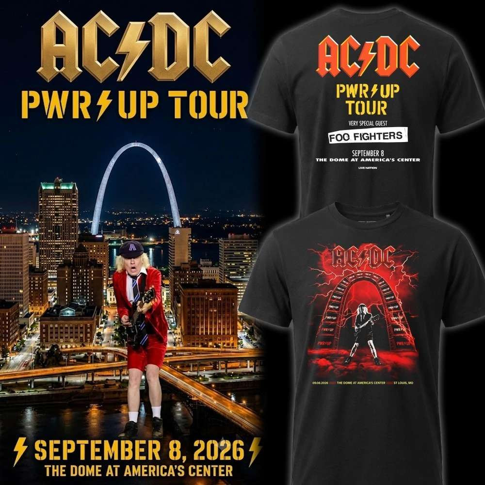 ACDC St Louis MO Tour Shirt With Special Guest Foo Fighters The Dome 2026 ACDC Merch