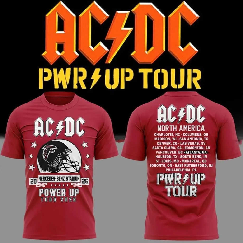 ACDC X Atlanta Falcons Merch Power Up Tour 2026 T-Shirt Music Concert Outfits Gift For Fans ACDC X Atlanta Falcons Merch Power Up Tour 2026 T-Shirt Music Concert Outfits Gift For Fans
