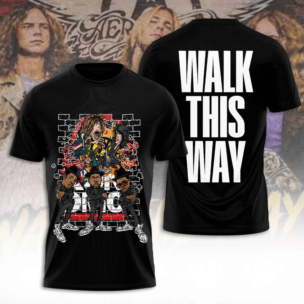 Aerosmith X RUN DMC Walk This Way T-Shirt 2026 Aerosmith Merch Gift For Rock Band Fans Aerosmith X RUN DMC Walk This Way T-Shirt 2026 Aerosmith Merch Gift For Rock Band Fans