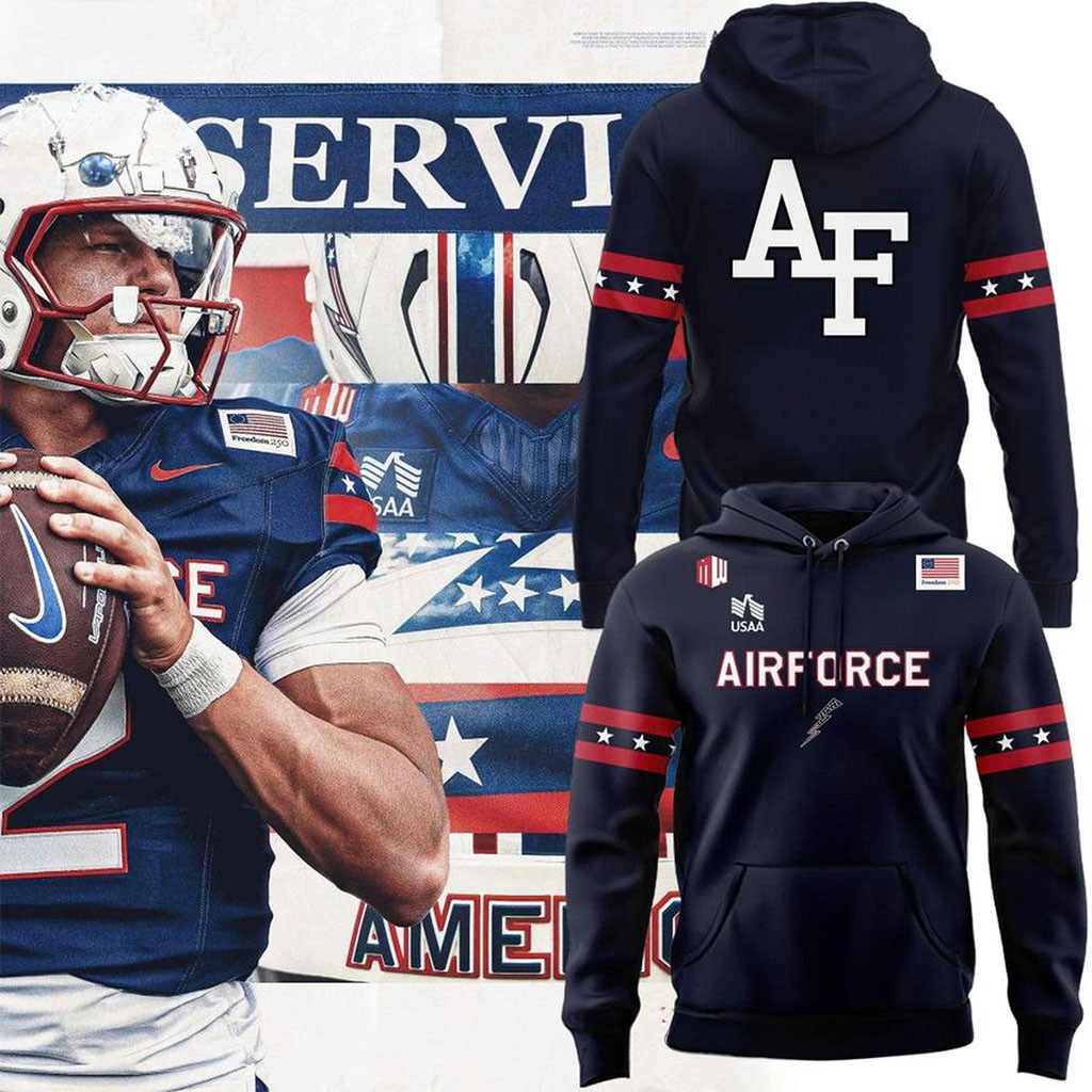 Air Force Falcons America's 250th Uniform 2026 Hoodie Navy AF Falcons Merch Football Fan Gifts