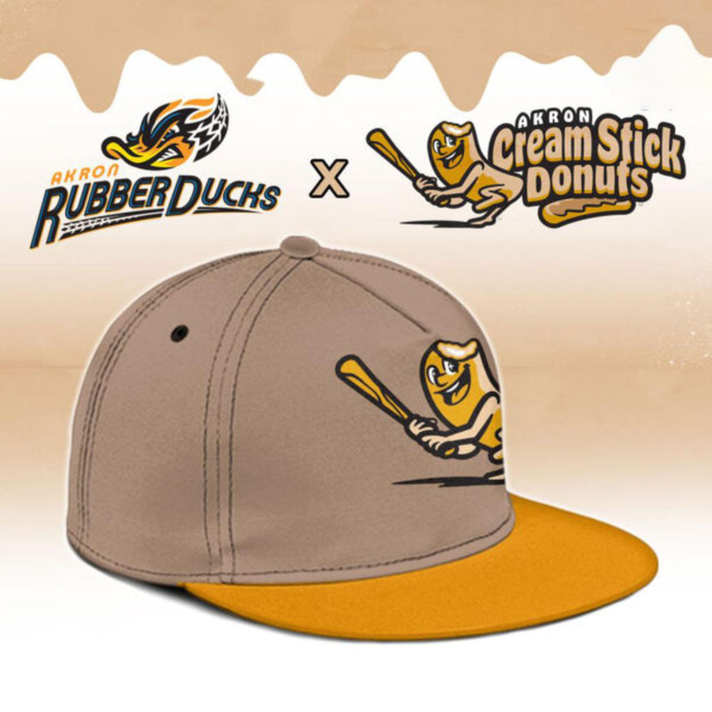 Akron RubberDucks Cream Stick Donuts Snapback Hat Akron RubberDucks Merch Gift For Fans Akron RubberDucks Cream Stick Donuts Snapback Hat Akron RubberDucks Merch Gift For Fans