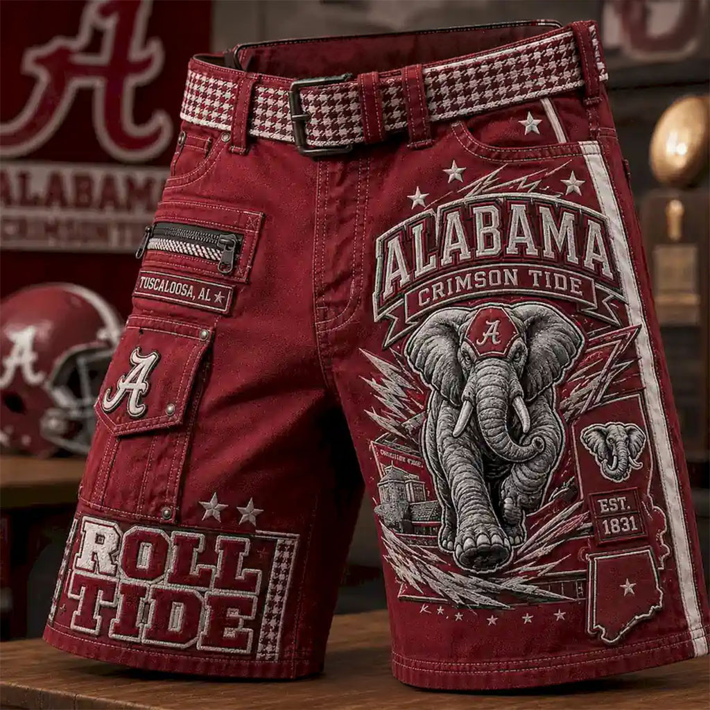 Alabama Crimson Tide Merch Roll Tide Shorts Birthday Gift Ideas For Boyfriend