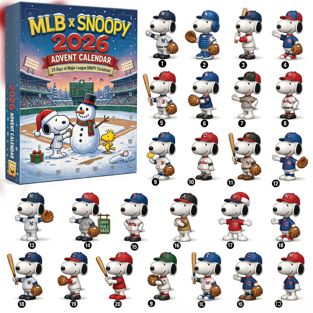 All Baseball Team X Snoopy Advent Calendar 2026 Christmas Home Decor Gift For Baseball Lovers