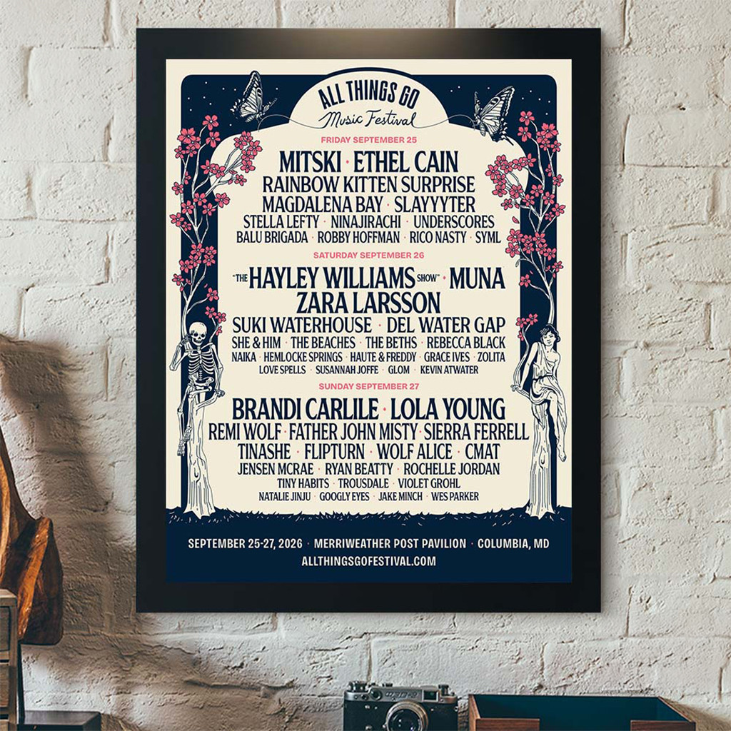 All Things Go Music Festival Merch 2026 Columbia MD Lineup At Merriweather Post Pavilion Poster