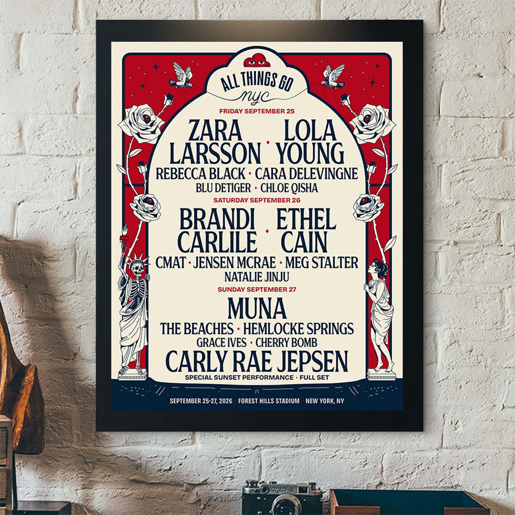 All Things Go Music Festival Merch 2026 New York City Lineup At Forest Hills Stadium Poster All Things Go Music Festival Merch 2026 New York City Lineup At Forest Hills Stadium Poster