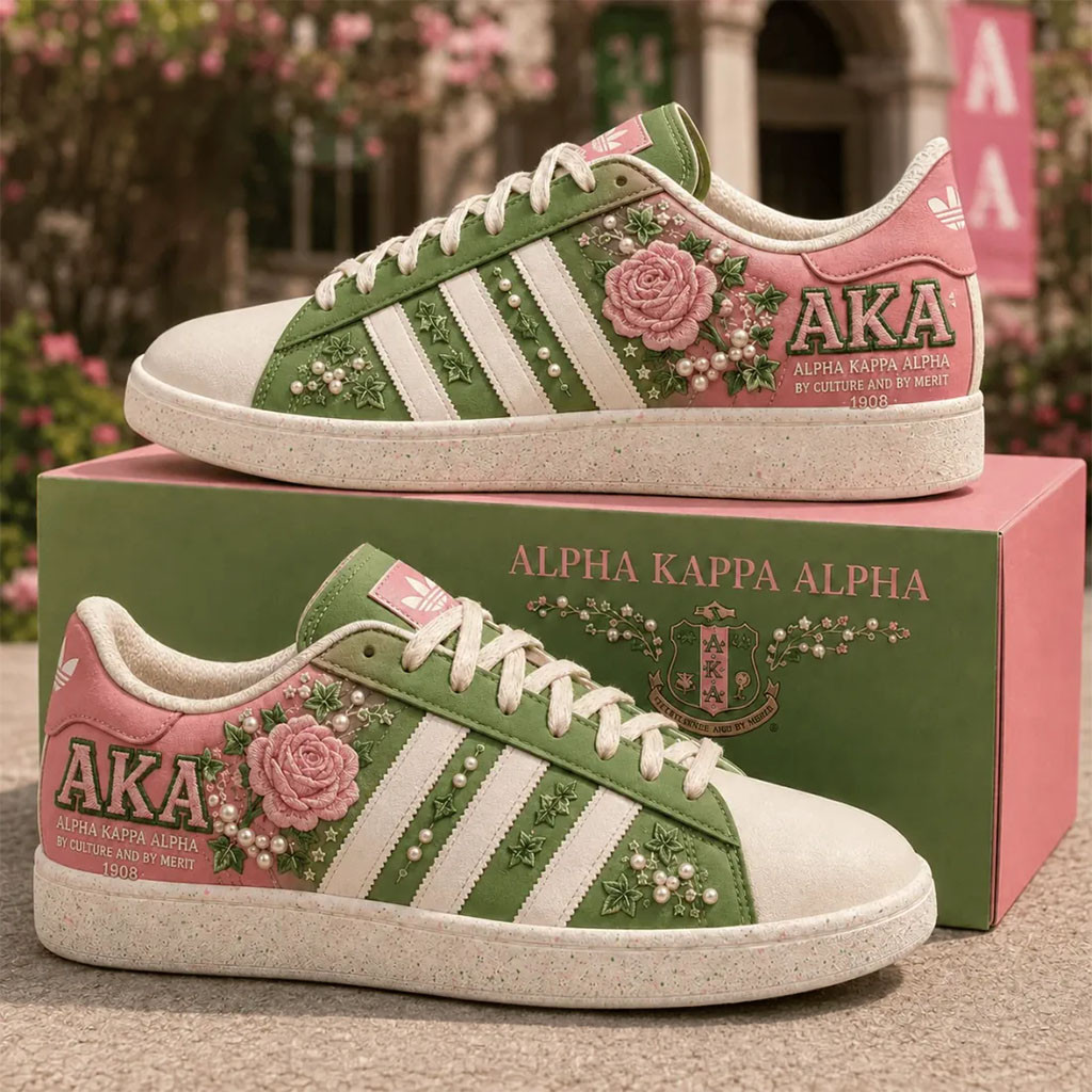 Alpha Kappa Alpha By Culture And By Merit Sneakers Floral Shoes AKA Merch Gifts For Sisters