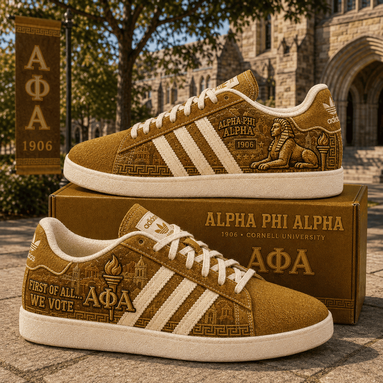 Alpha Phi Alpha Fraternity Sneakers AOA 1906 Greek Letter Shoes Gifts For Alpha Men Members