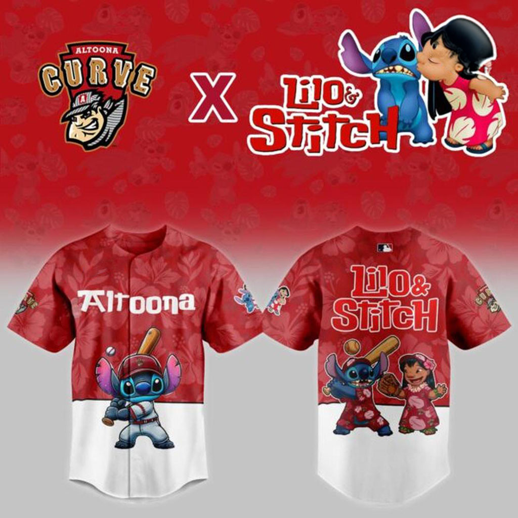 Altoona Curve X Lilo Stitch Night Baseball Jersey Altoona Curve Merch Gift For Baseball Fans