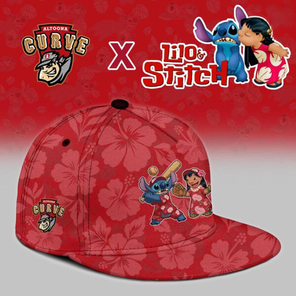 Altoona Curve X Lilo Stitch Night Snapback Hat Altoona Curve Merch Gifts For Baseball Lovers