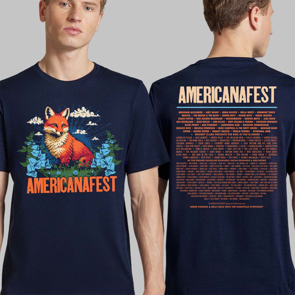 Americanafest 2026 Merch Nashville TN From September 15-19 2026 Fox Themed Lineup T-Shirt