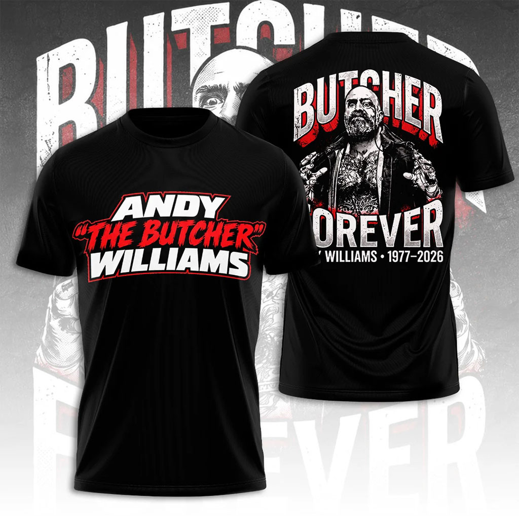 Andy The Butcher Williams T-Shirt Butcher Forever Shirt RIP Andy Williams 1977 2026 Merch