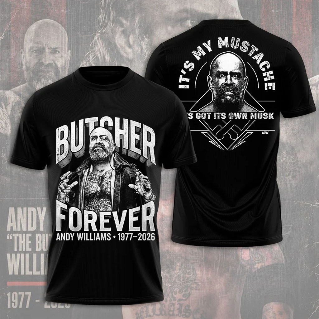 Andy Williams Merch Butcher Forever 1977 2026 T-Shirt It's My Mustache Shirt RIP Merch Andy Williams Merch Butcher Forever 1977 2026 T-Shirt It's My Mustache Shirt RIP Merch