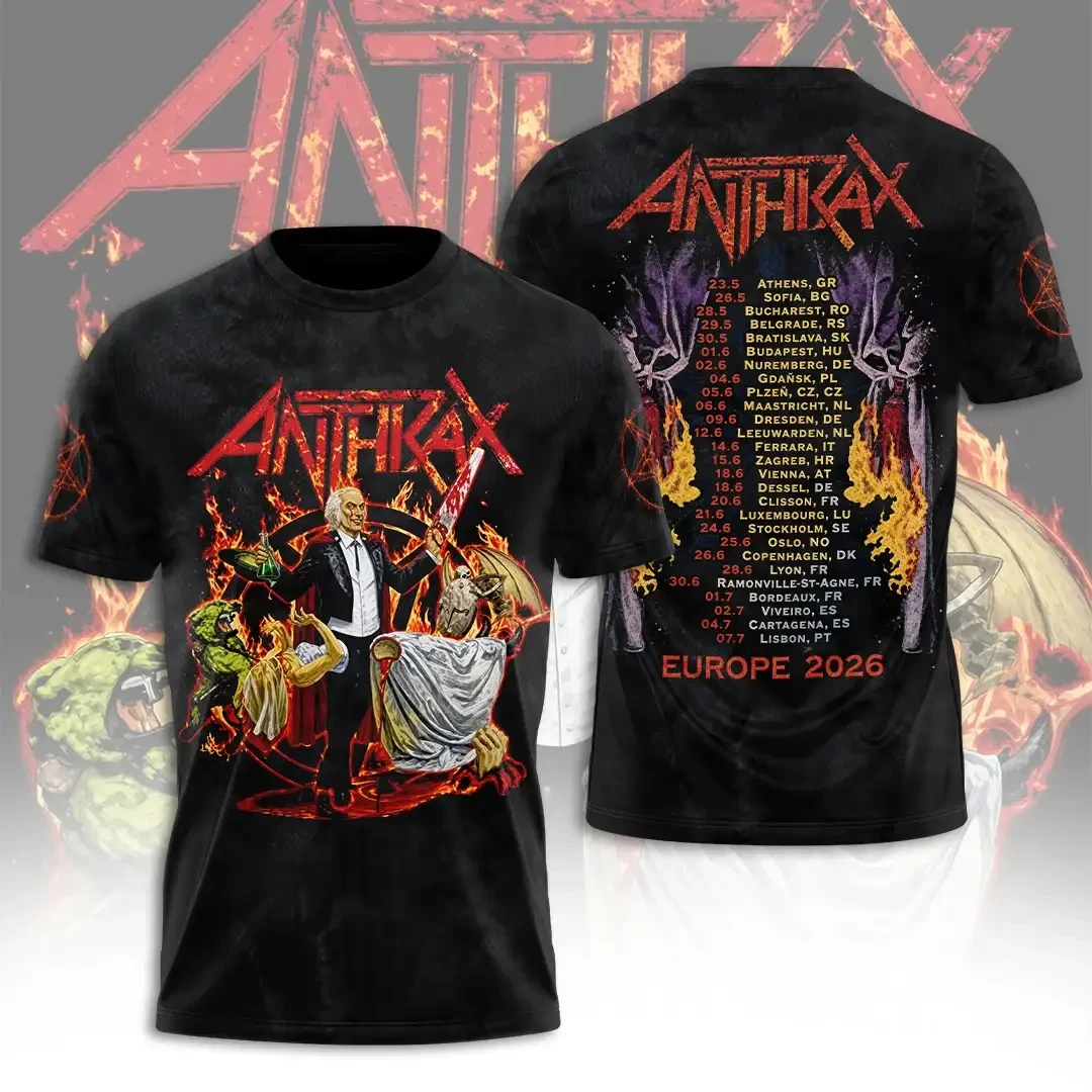 Anthrax Europe Tour 2026 Merch Cursum Perficio Tour Dates T-Shirt Present For Band Fans