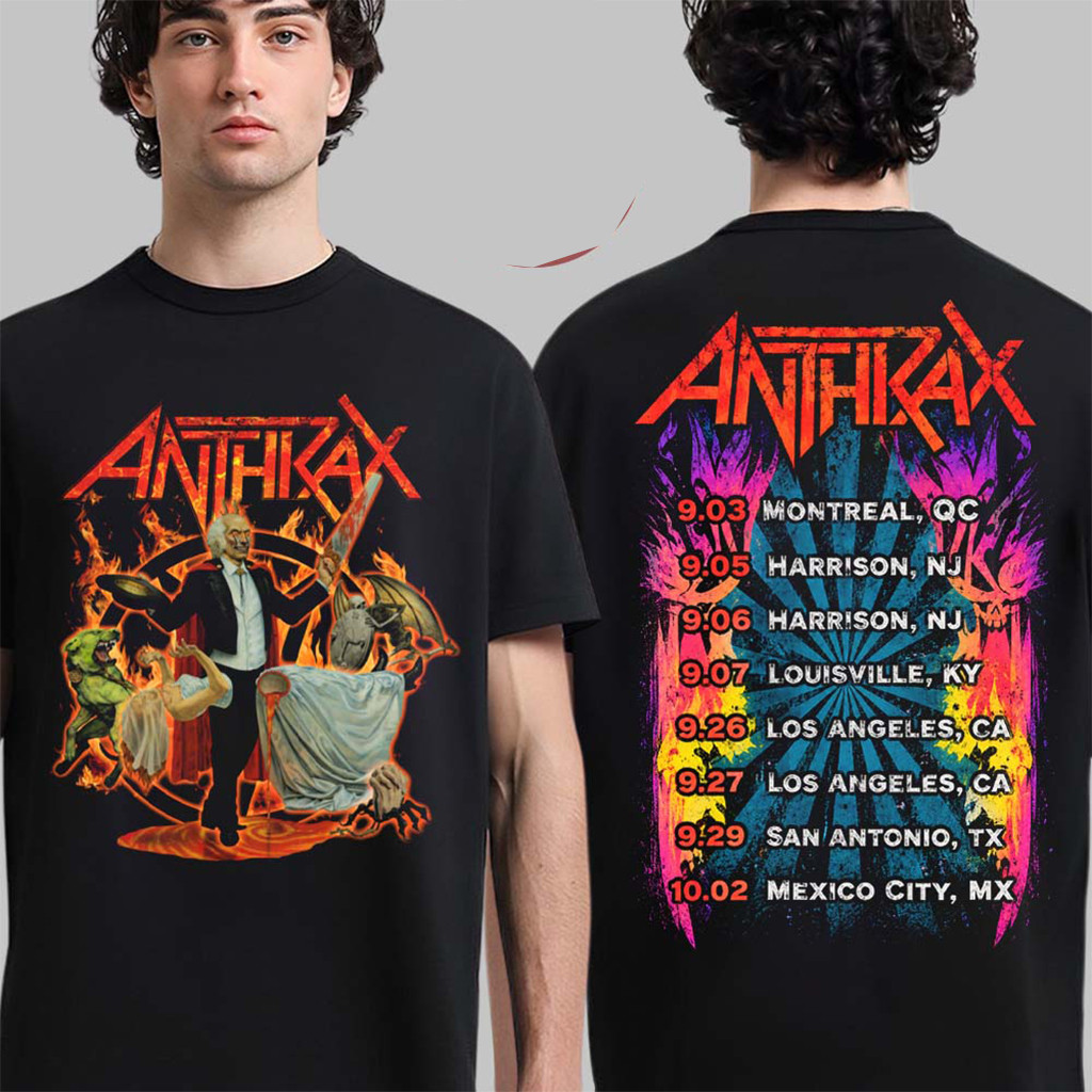 Anthrax North America 2026 Tour Merch Cursum Perficio Fiery T-Shirt Gift For Band Fans Anthrax North America 2026 Tour Merch Cursum Perficio Fiery T-Shirt Gift For Band Fans