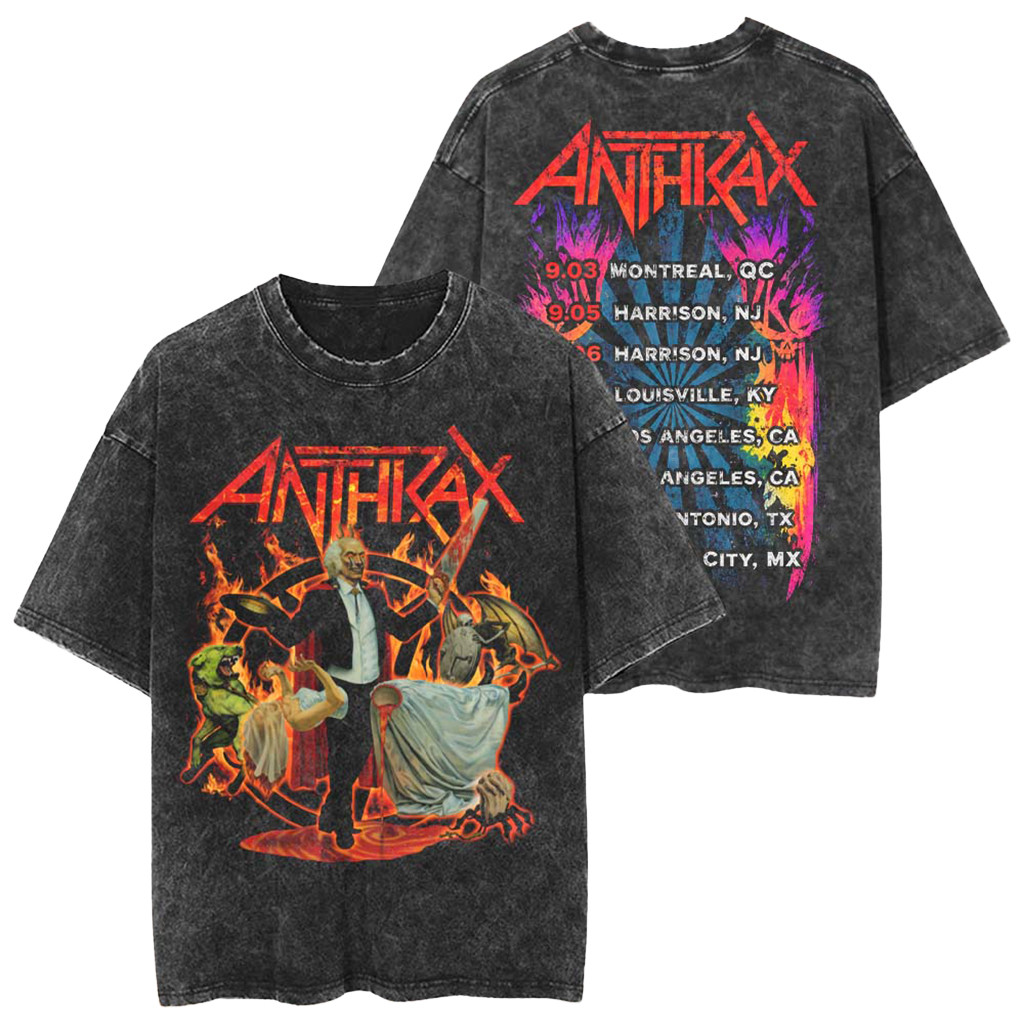 Anthrax North America 2026 Tour Merch Cursum Perficio Fiery Vintage T-Shirt Gift For Band Fans