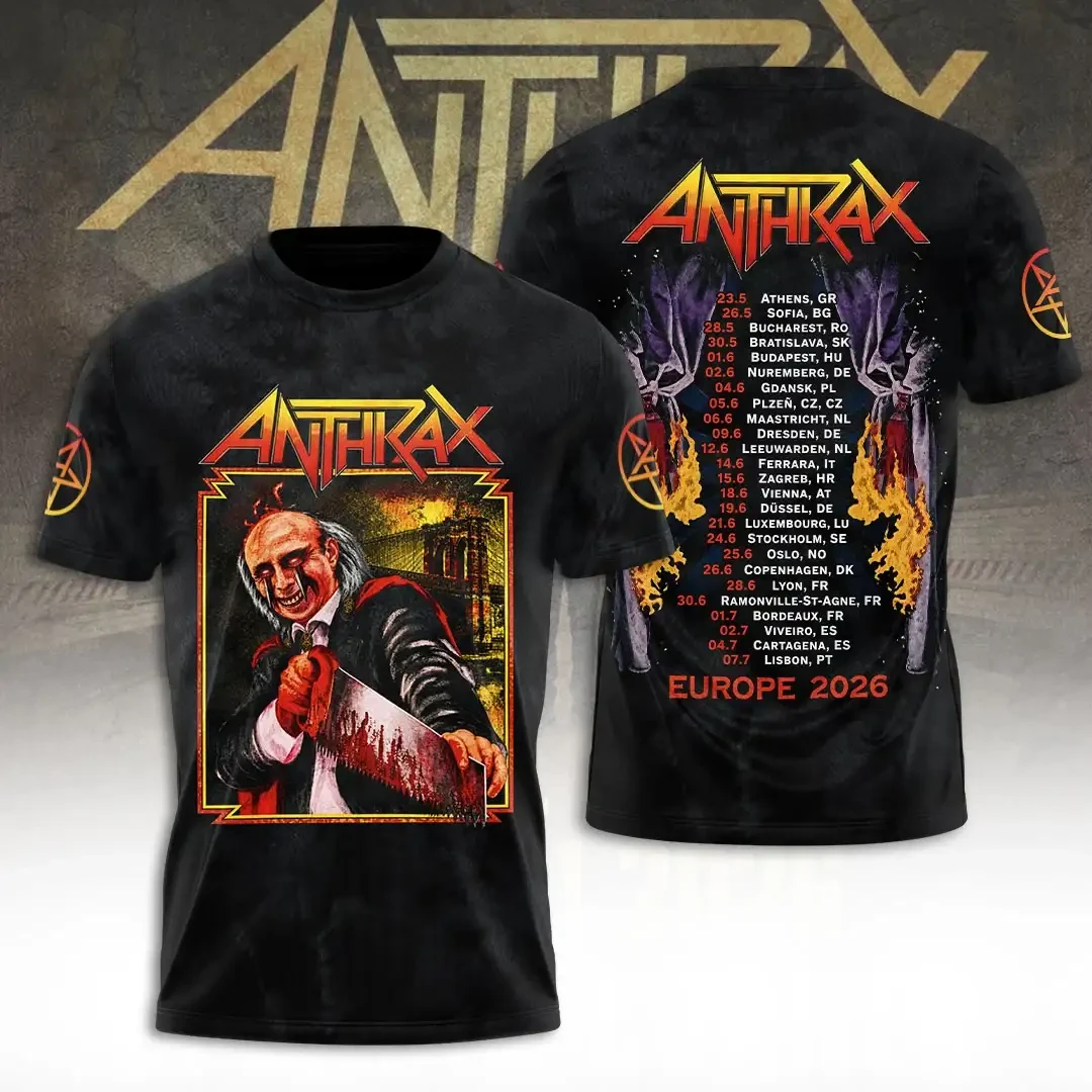 Anthrax Tour 2026 Merch Anthrax Europe Concert Schedule T-Shirt Gift For Music Lovers