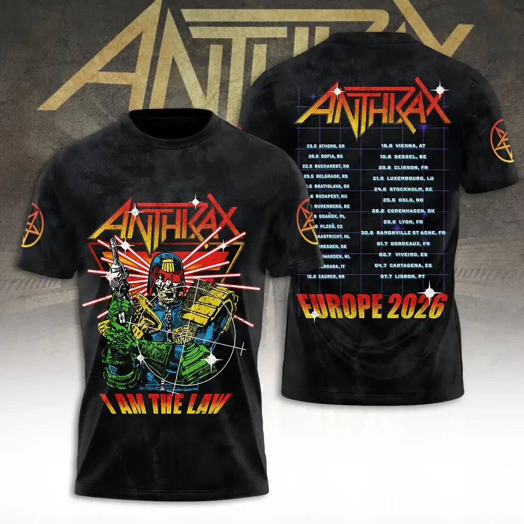 Anthrax Tour 2026 T-Shirt I Am The Law Shirt Anthrax Merch Gift For Band Fans