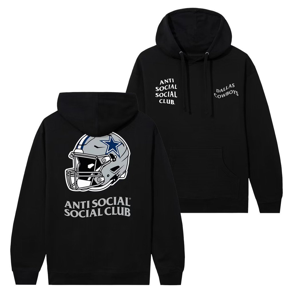 AntiSocialSocialClub x NFL Merch 2026 AntiSocialSocialClub x Dallas Cowboys Impact Hoodie Black