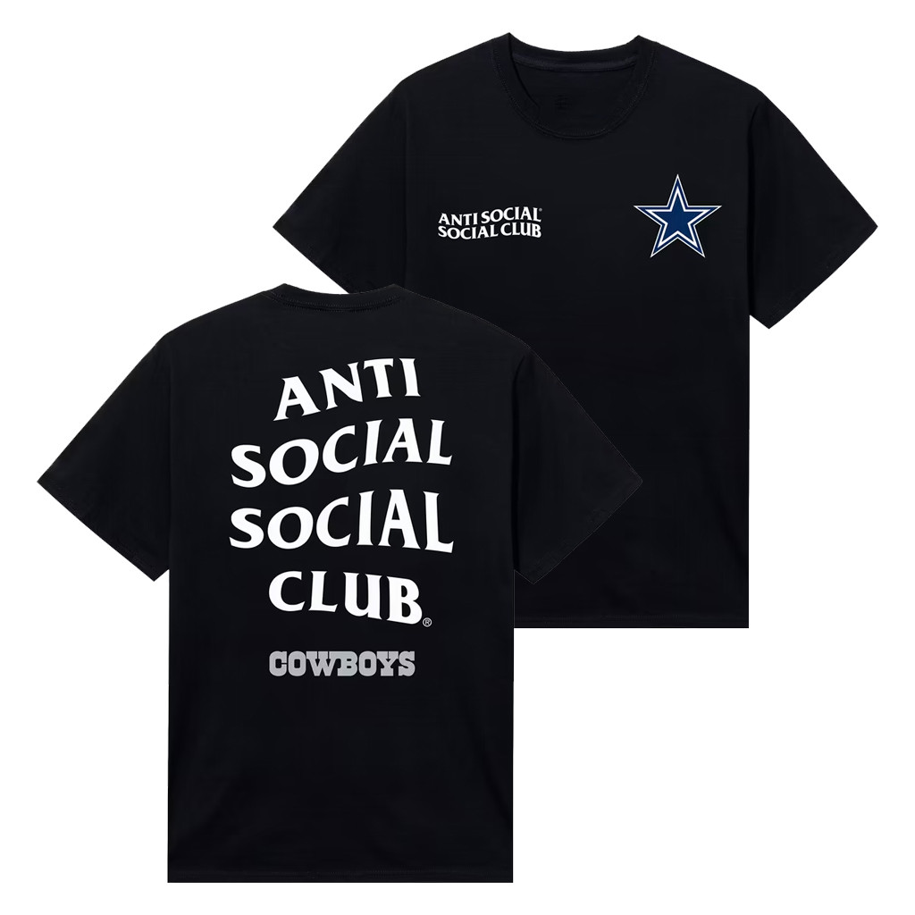AntiSocialSocialClub x NFL Merch 2026 AntiSocialSocialClub x Dallas Cowboys Team T-Shirt Black