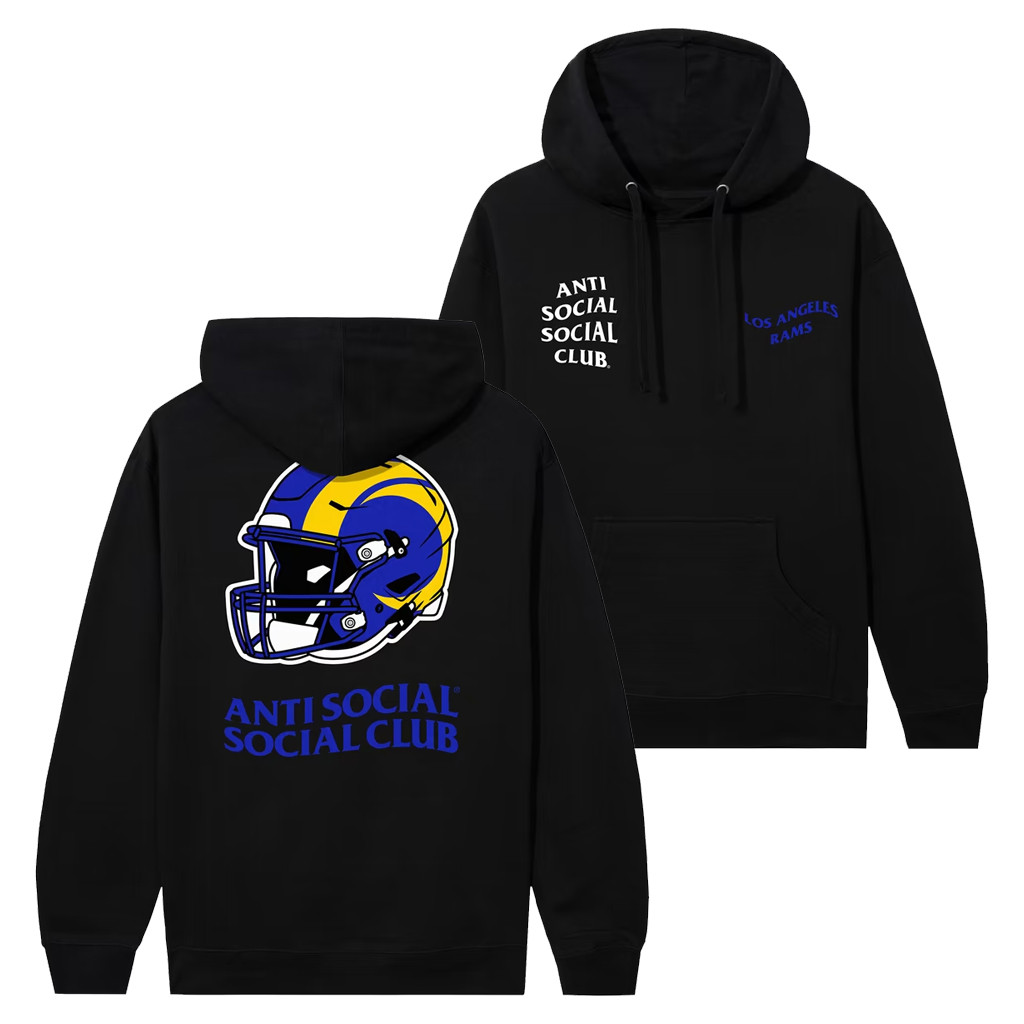AntiSocialSocialClub x NFL Merch 2026 AntiSocialSocialClub x Los Angeles Rams Impact Hoodie