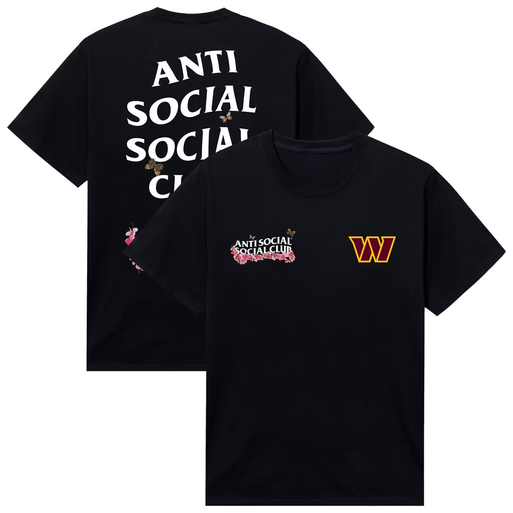 AntiSocialSocialClub x NFL Merch 2026 AntiSocialSocialClub x Washington Commanders Blossom Shirt