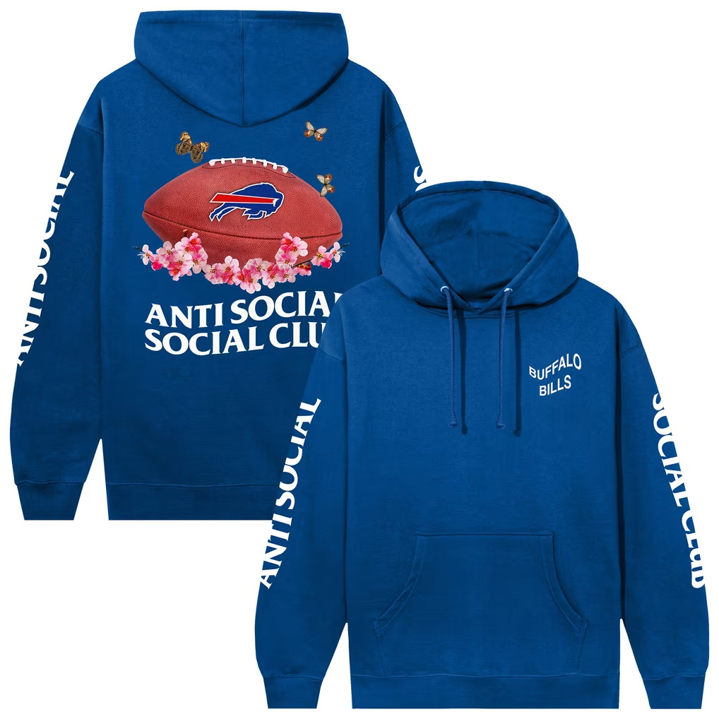 AntiSocialSocialClub x NFL Merch 2026 Buffalo Bills AntiSocialSocialClub x NFL Blossom Hoodie Royal