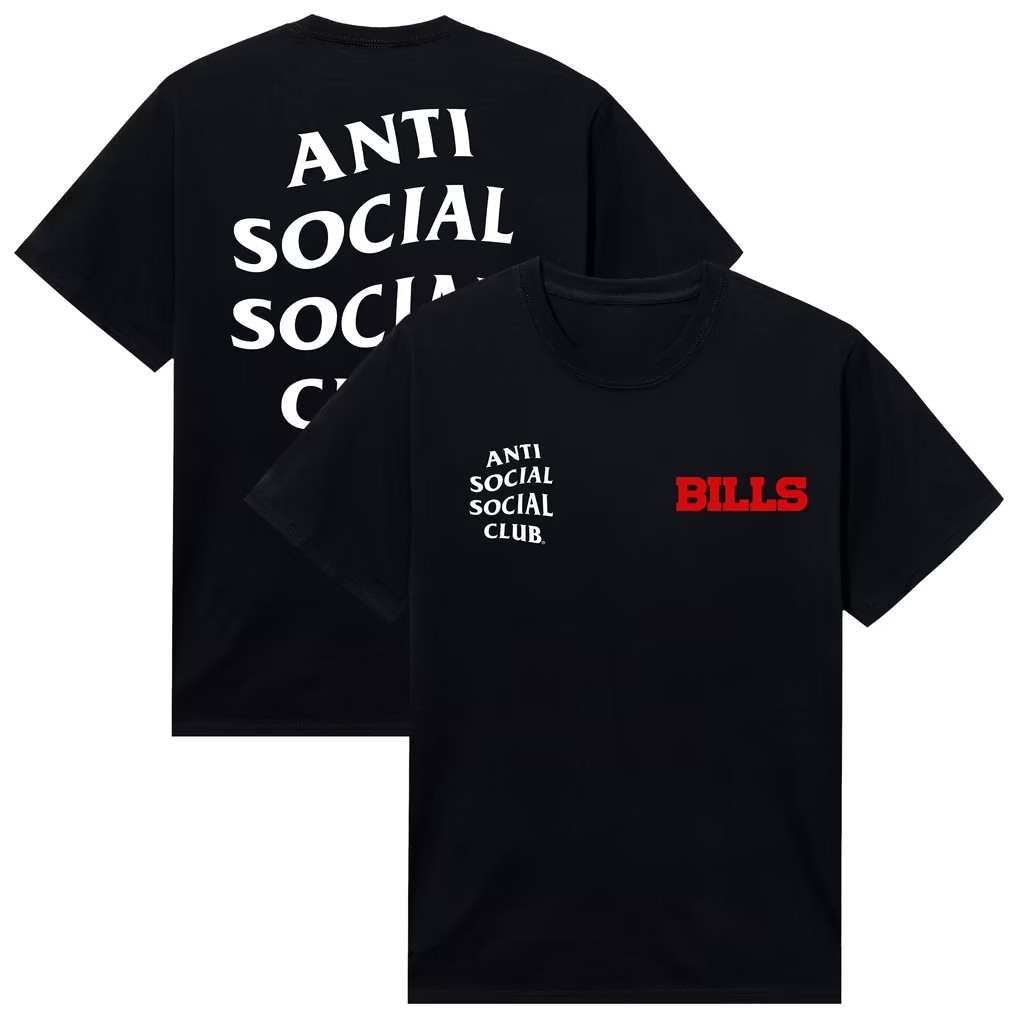 AntiSocialSocialClub x NFL Merch 2026 Buffalo Bills AntiSocialSocialClub x NFL Snap T-Shirt Gifts