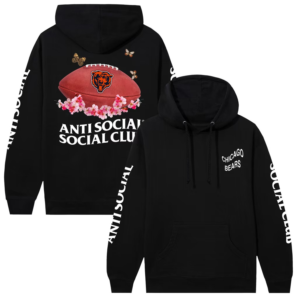 AntiSocialSocialClub x NFL Merch 2026 Chicago Bears AntiSocialSocialClub x NFL Blossom Hoodie