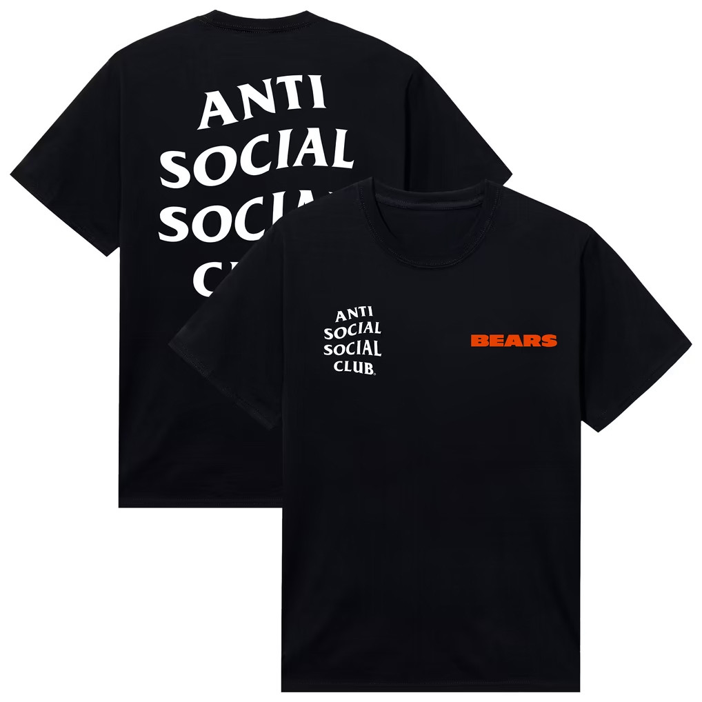 AntiSocialSocialClub x NFL Merch 2026 Chicago Bears AntiSocialSocialClub x NFL Snap T-Shirt Black