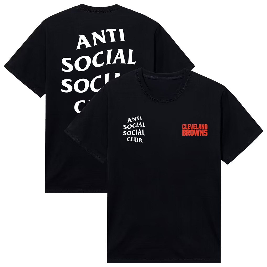 AntiSocialSocialClub x NFL Merch 2026 Cleveland Browns Snap T-Shirt Presents For Football Fans