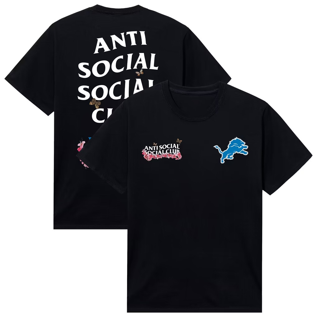 AntiSocialSocialClub x NFL Merch 2026 Detroit Lions AntiSocialSocialClub x NFL Blossom Shirt Gift
