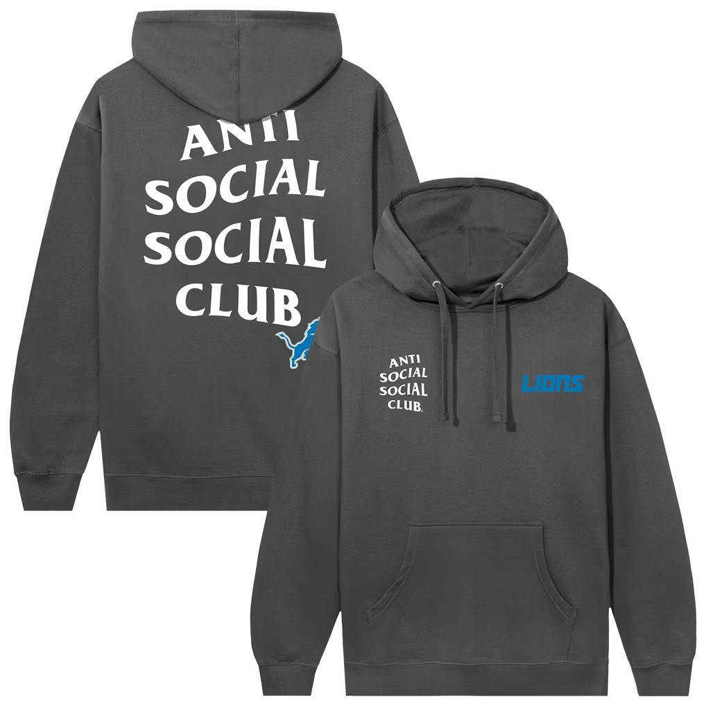 AntiSocialSocialClub x NFL Merch 2026 Detroit Lions Snap Hoodie Presents For Football Fans