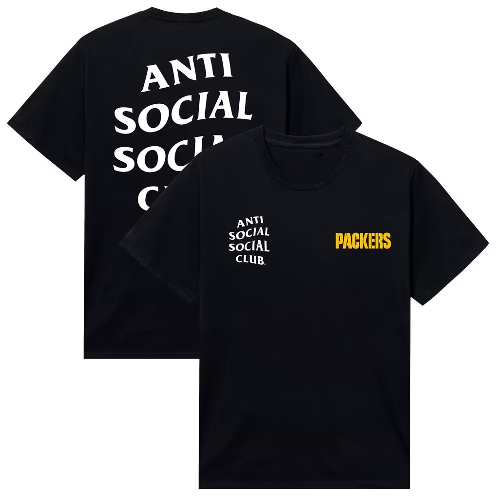 AntiSocialSocialClub x NFL Merch 2026 Green Bay Packers Snap T-Shirt Football Fan Gift Ideas AntiSocialSocialClub x NFL Merch 2026 Green Bay Packers Snap T-Shirt Football Fan Gift Ideas