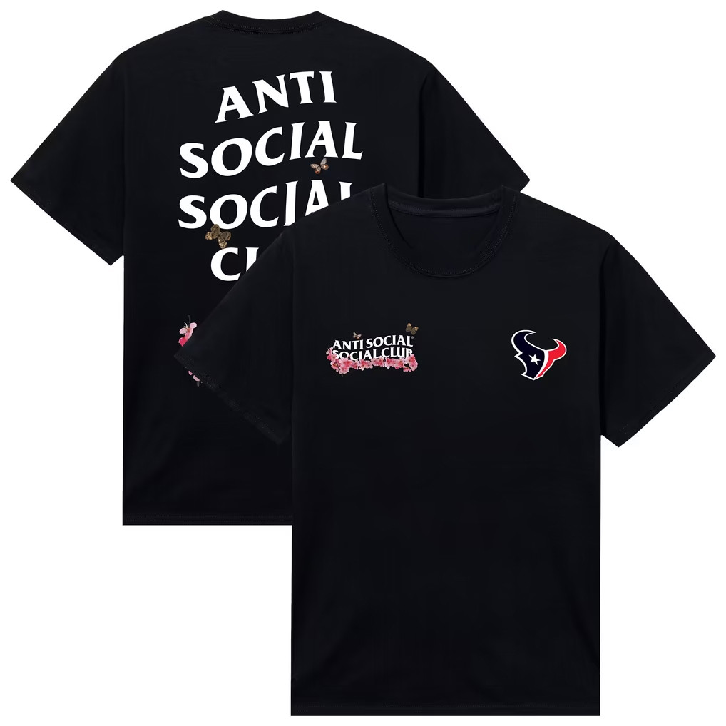 AntiSocialSocialClub x NFL Merch 2026 Houston Texans Blossom Shirt Best Gift For Football Lovers