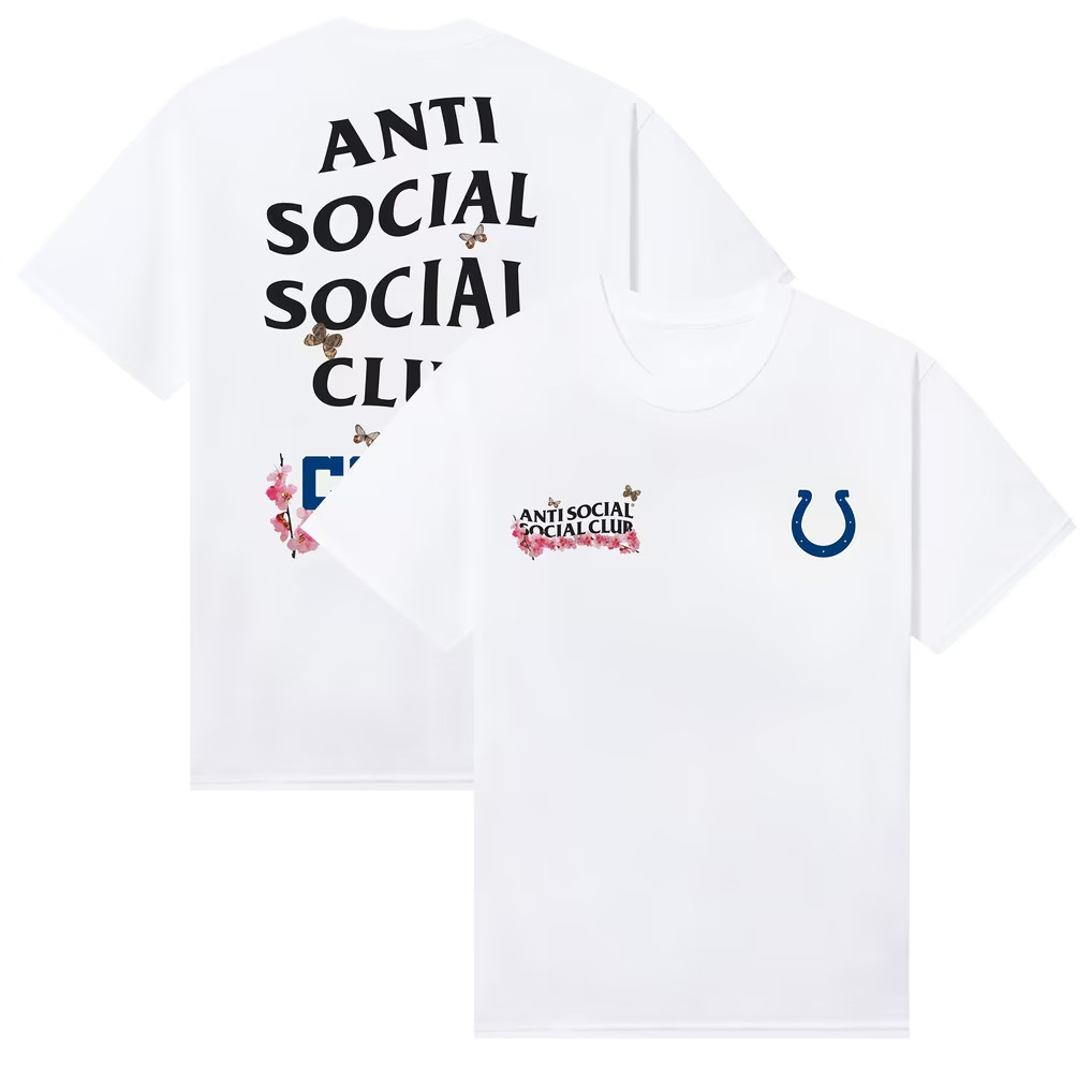 AntiSocialSocialClub x NFL Merch 2026 Indianapolis Colts AntiSocialSocialClub x NFL Blossom Shirt