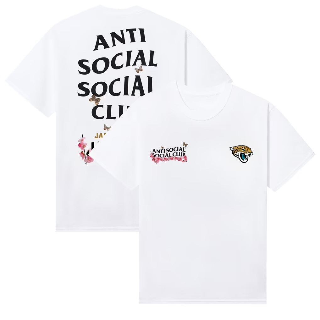 AntiSocialSocialClub x NFL Merch 2026 Jacksonville Jaguars AntiSocialSocialClub x NFL Blossom Shirt AntiSocialSocialClub x NFL Merch 2026 Jacksonville Jaguars AntiSocialSocialClub x NFL Blossom Shirt