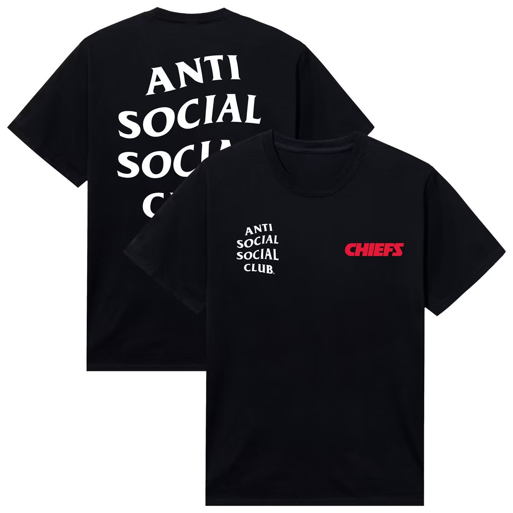 AntiSocialSocialClub x NFL Merch 2026 Kansas City Chiefs Snap T-Shirt Presents For Football Lovers