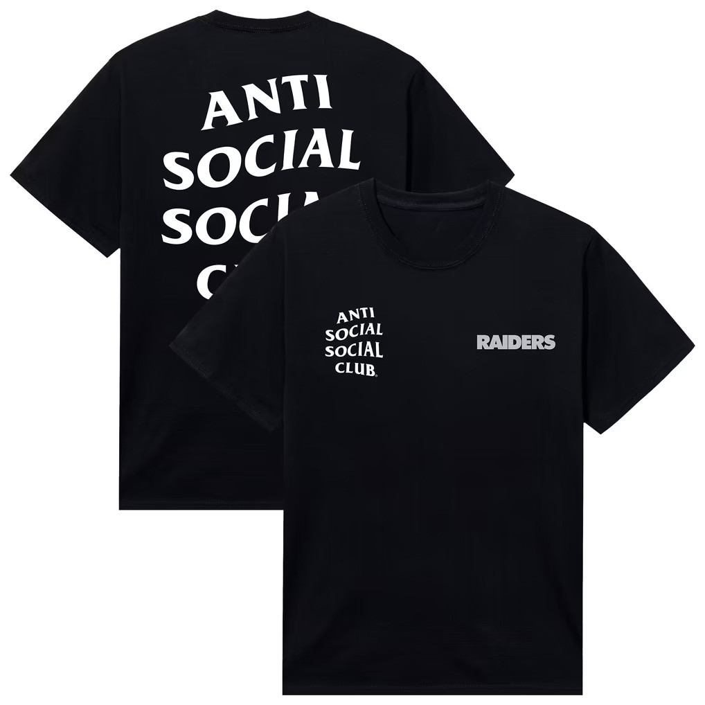 AntiSocialSocialClub x NFL Merch 2026 Las Vegas Raiders Snap T-Shirt Presents For Football Fans