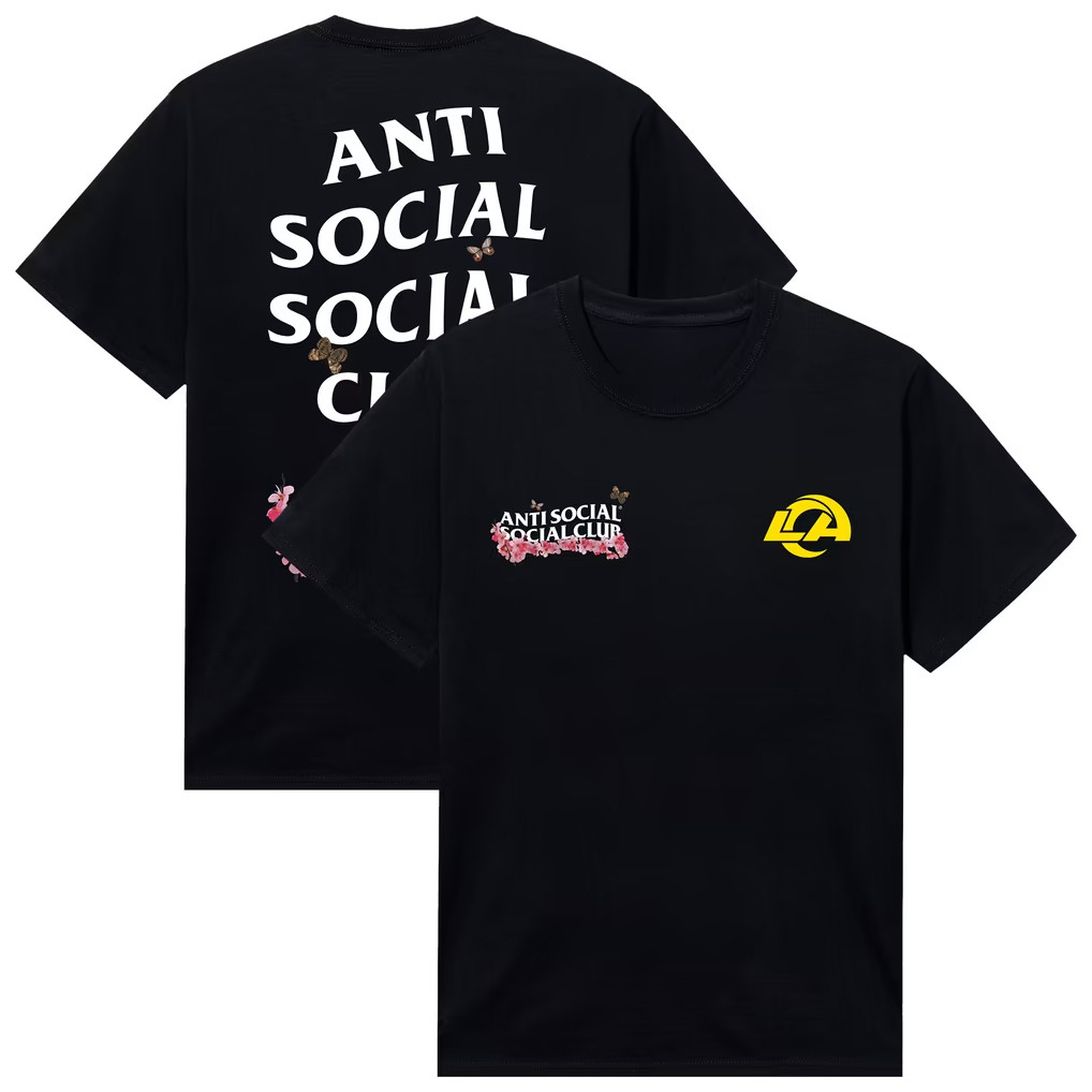 AntiSocialSocialClub x NFL Merch 2026 Los Angeles Rams AntiSocialSocialClub x NFL Blossom T-Shirt