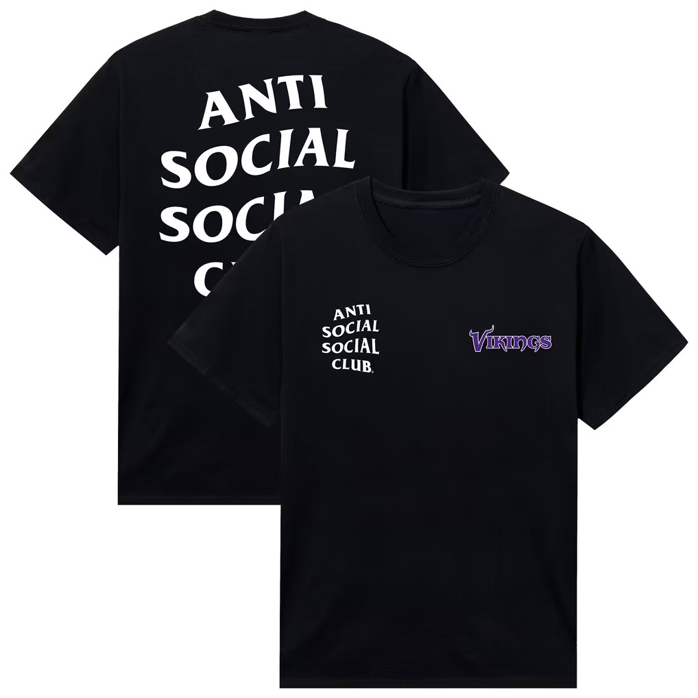 AntiSocialSocialClub x NFL Merch 2026 Minnesota Vikings AntiSocialSocialClub x NFL Snap T-Shirt