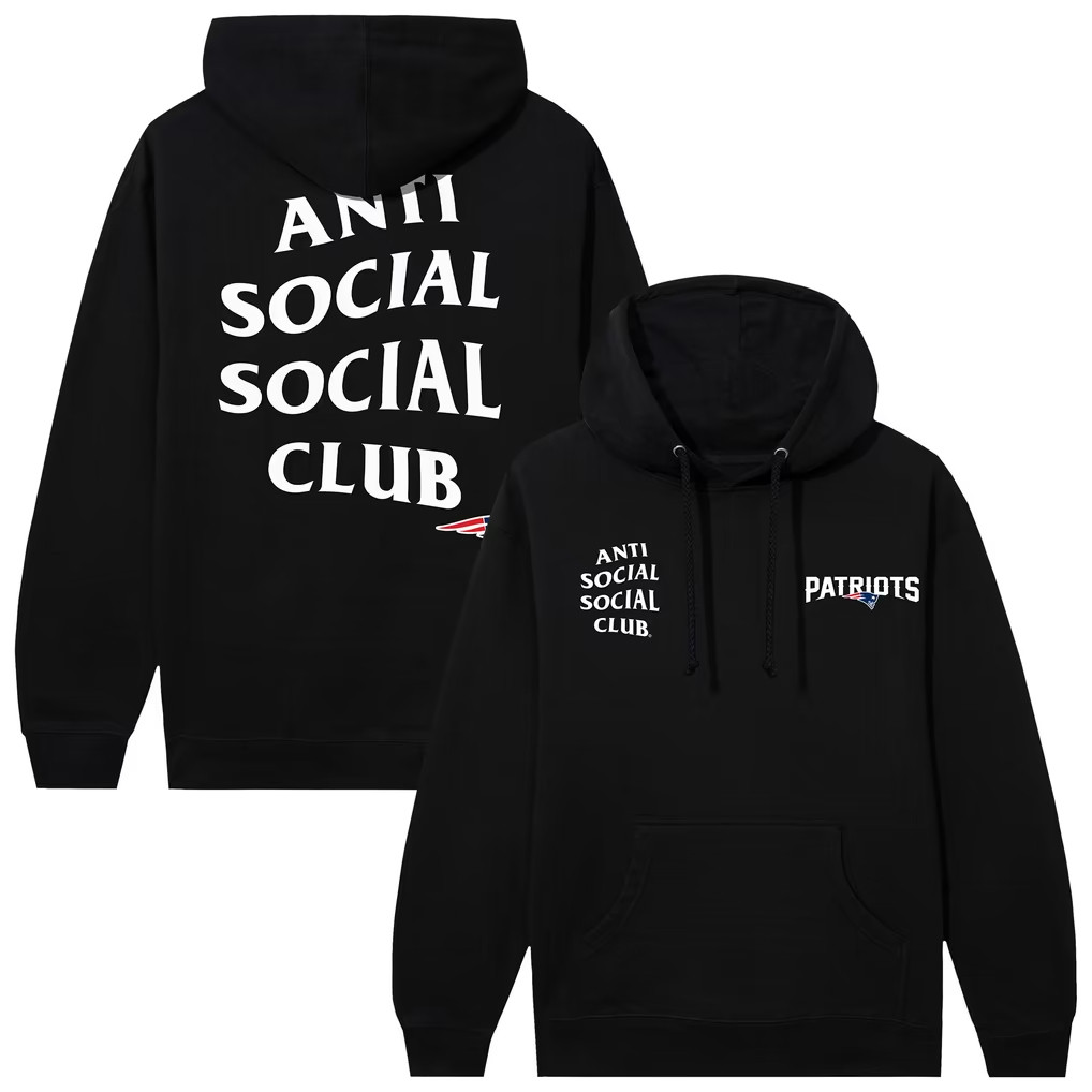 AntiSocialSocialClub x NFL Merch 2026 NE Patriots AntiSocialSocialClub x NFL Snap Hoodie Gifts