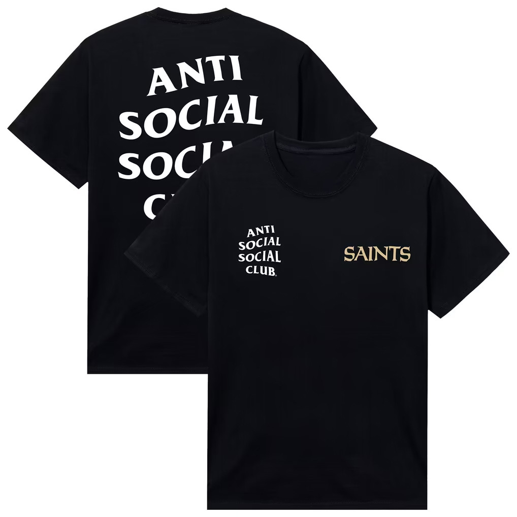 AntiSocialSocialClub x NFL Merch 2026 New Orleans Saints AntiSocialSocialClub x NFL Snap T-Shirt AntiSocialSocialClub x NFL Merch 2026 New Orleans Saints AntiSocialSocialClub x NFL Snap T-Shirt