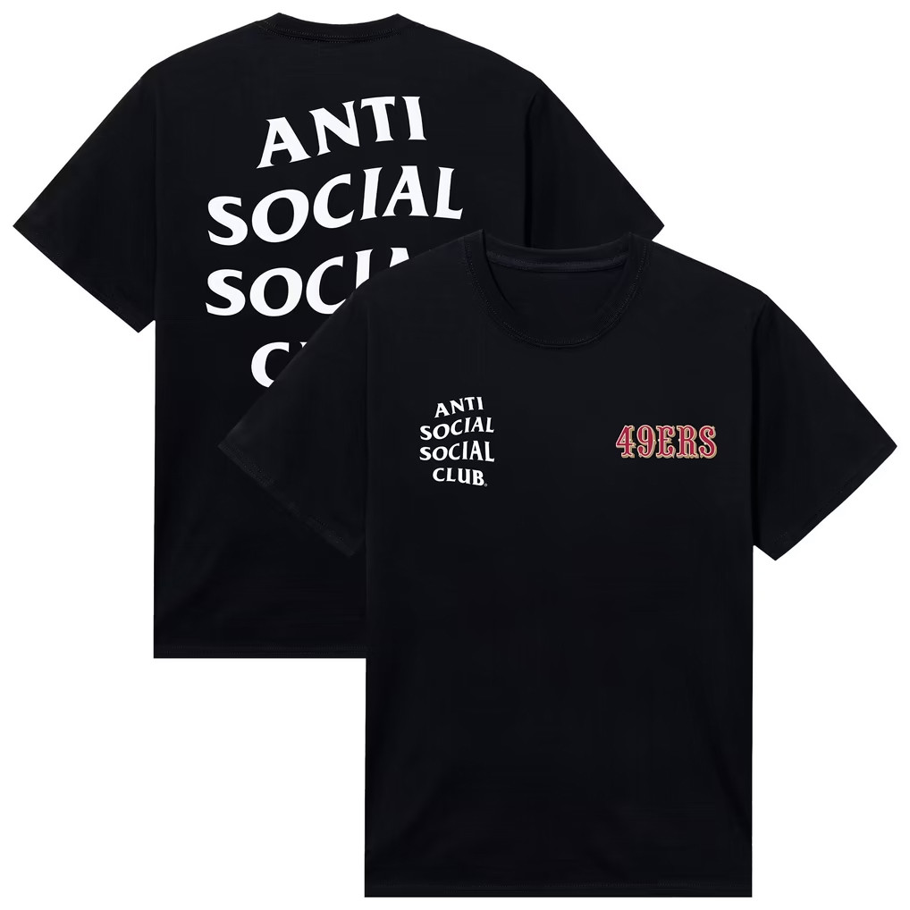 AntiSocialSocialClub x NFL Merch 2026 San Francisco 49ers x AntiSocialSocialClub Snap Shirt Black