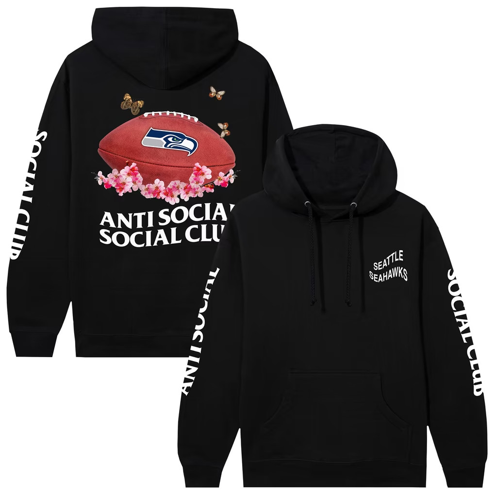 AntiSocialSocialClub x NFL Merch 2026 Seattle Seahawks x AntiSocialSocialClub Blossom Hoodie