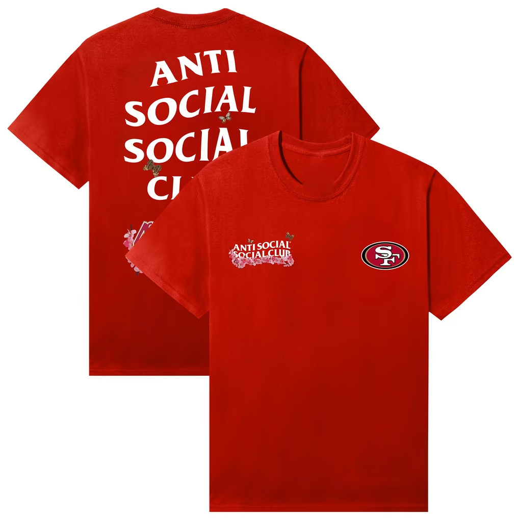 AntiSocialSocialClub x NFL Merch 2026 SF 49ers x AntiSocialSocialClub Blossom Shirt Fans Gifts